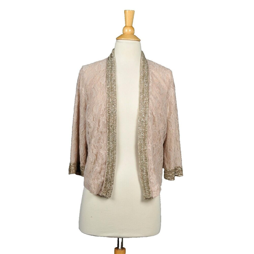 Top Shop Lace Open Jacket with Beading Size M {EX+ Vintage}